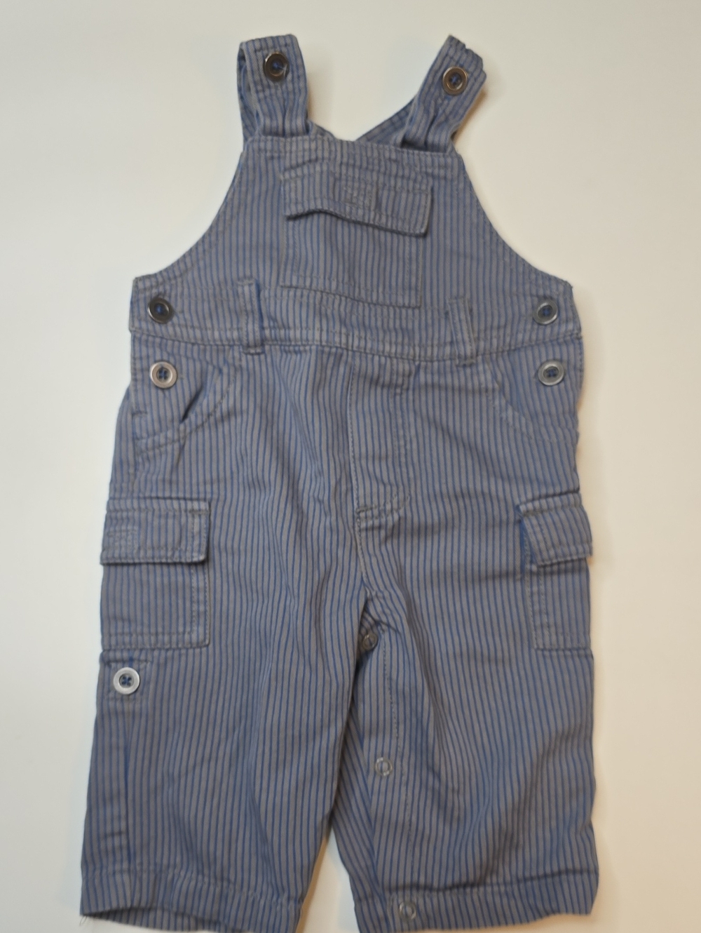 Striped Blue Kids Overalls